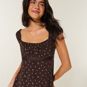 Hollister Easy Satin Tie Babydoll Top Size Medium